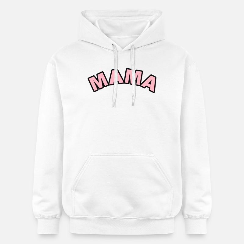 Lettrage floral rose Mama - Sweat à capuche Softstyle® Gildan Unisexe - blanc