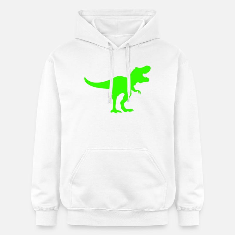 Silhouette de Dino Rex Vert - Sweat à capuche Softstyle® Gildan Unisexe - blanc
