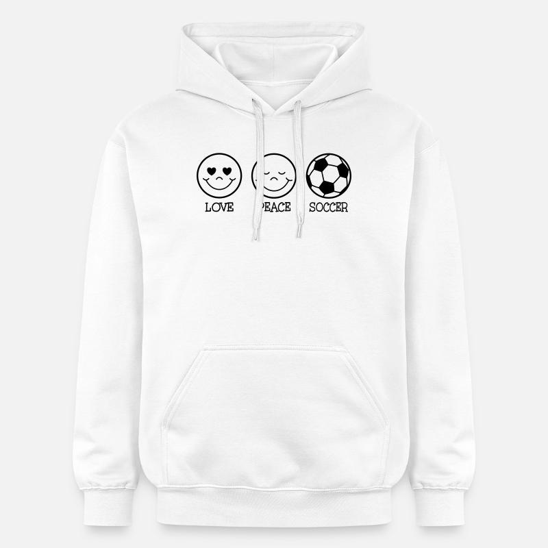 Love Peace Soccer - Sweat à capuche Softstyle® Gildan Unisexe - blanc
