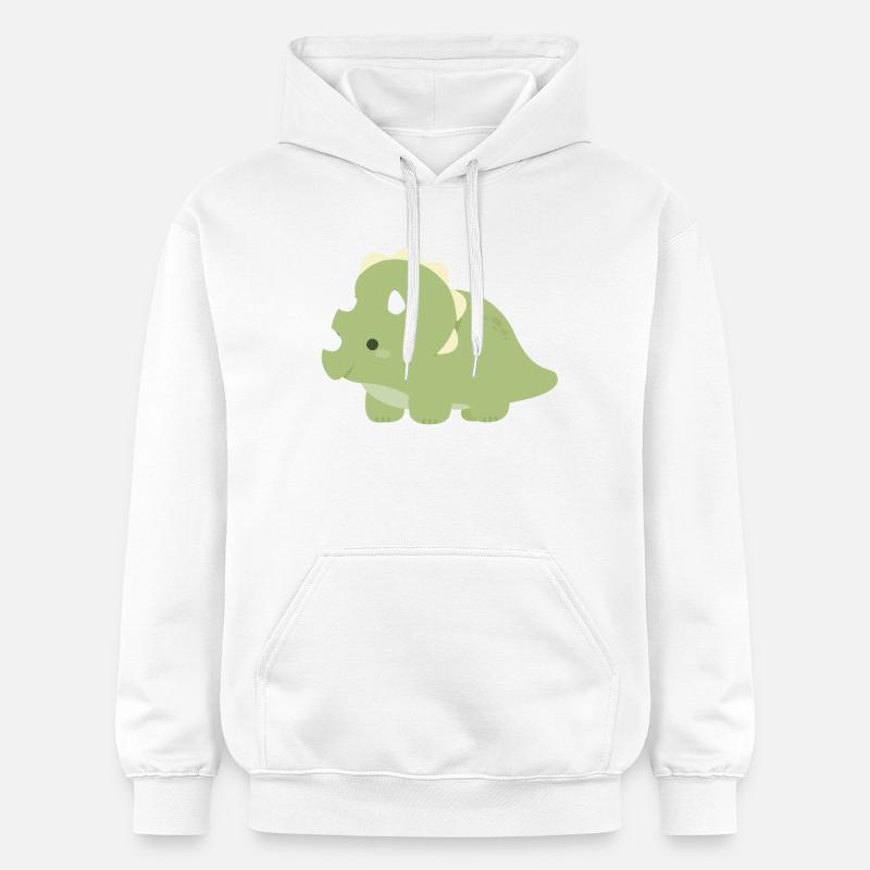 Charme Tricératops d’Émeraude - Sweat à capuche Softstyle® Gildan Unisexe - blanc