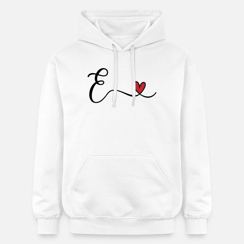 Letter E Monogram - Gildan Unisex Softstyle® Midweight Hoodie - white