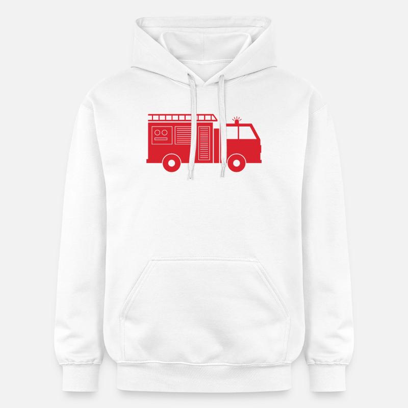 Camion de pompiers - Sweat à capuche Softstyle® Gildan Unisexe - blanc