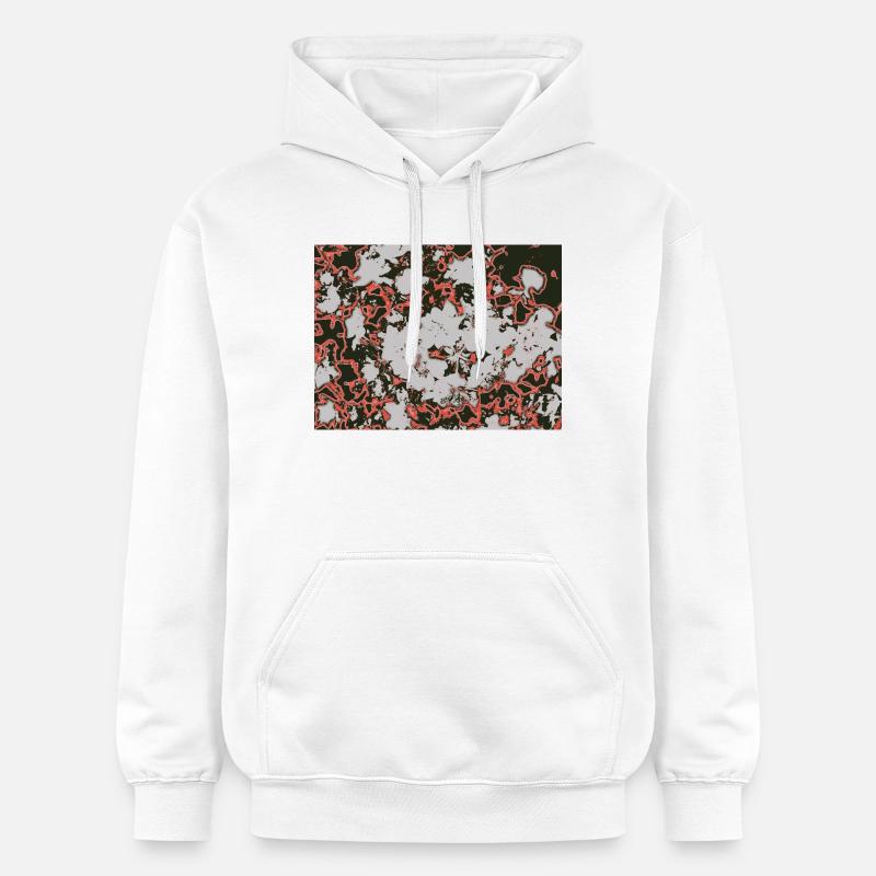 Red Nebula Abstract Pattern - Gildan Unisex Softstyle® Midweight Hoodie - white