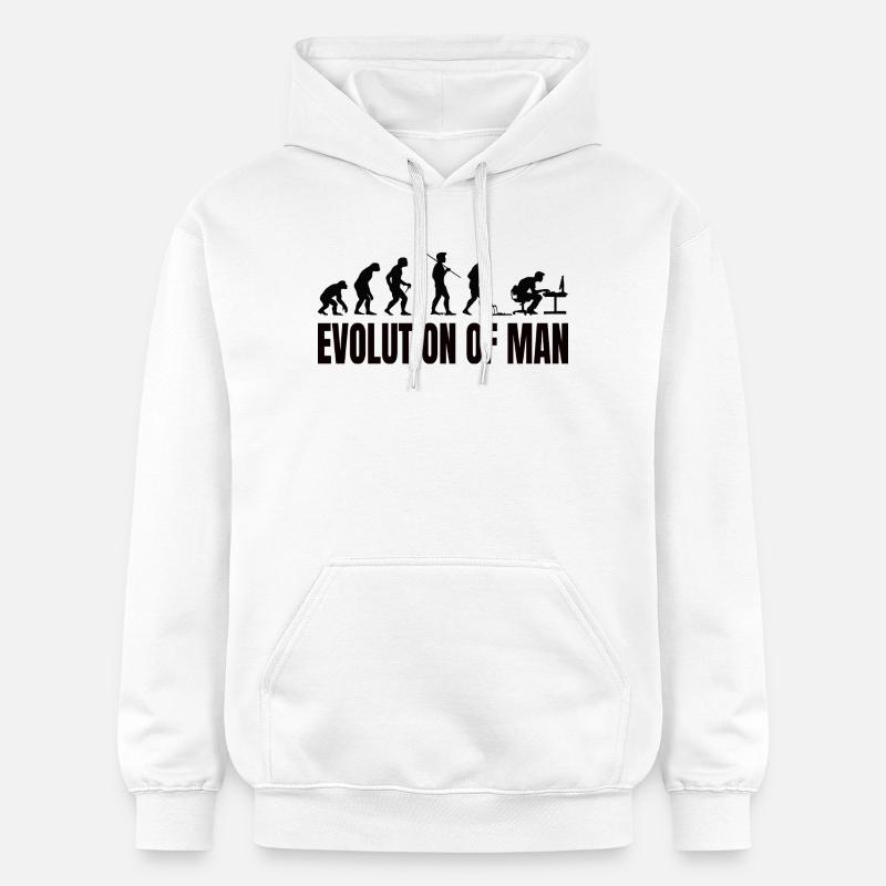 Programmierer Computerfreak Evolution - Gildan Unisex Softstyle® Midweight Hoodie - Weiß