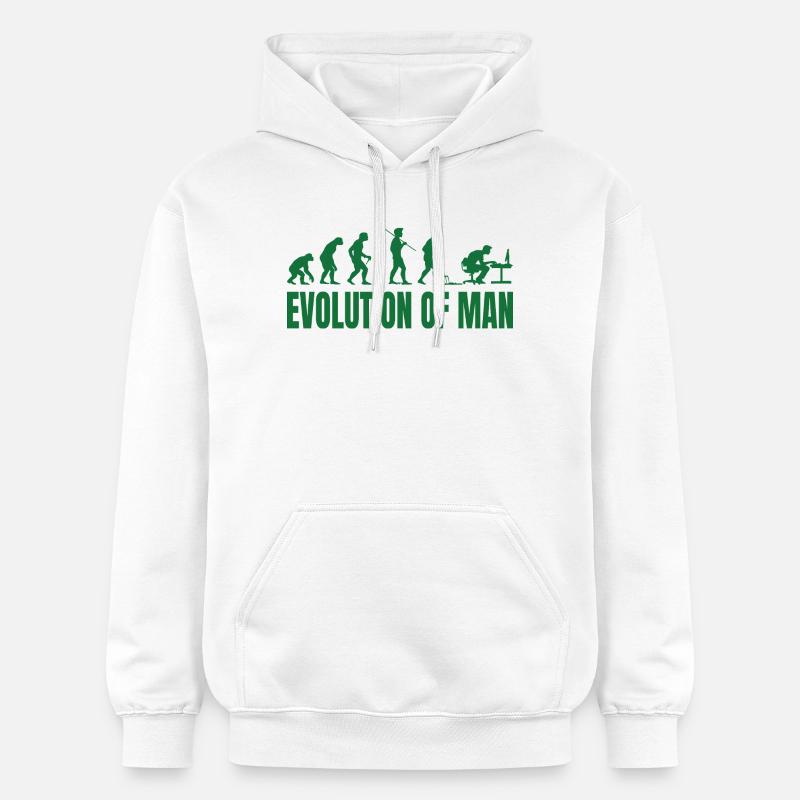 Évolution de l’homme Programmeur IT - Sweat à capuche Softstyle® Gildan Unisexe - blanc