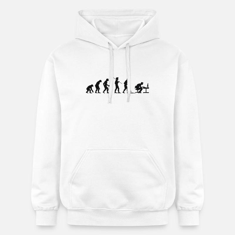 Programmierer Computerfreak Evolution - Gildan Unisex Softstyle® Midweight Hoodie - Weiß