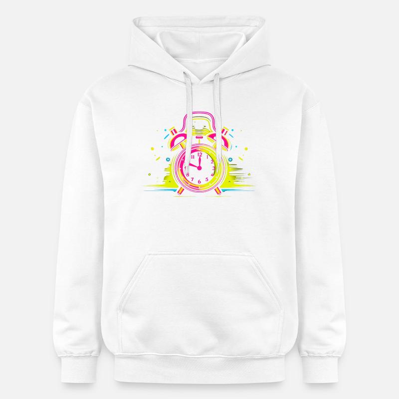 Synthwave de réveil - Sweat à capuche Softstyle® Gildan Unisexe - blanc