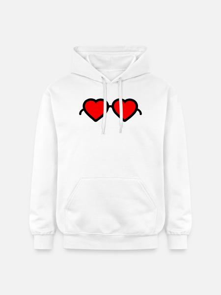 Heart Glasses - Gildan Unisex Softstyle® Midweight Hoodie - white