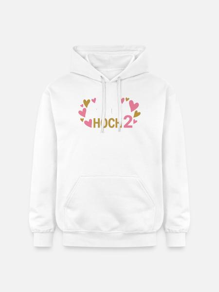Hoch 2 Herz Zwillinge Zweifache Mutter - Gildan Unisex Softstyle® Midweight Hoodie - Weiß