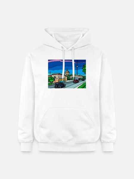 Retro City Straßenszene - Gildan Unisex Softstyle® Midweight Hoodie - Weiß