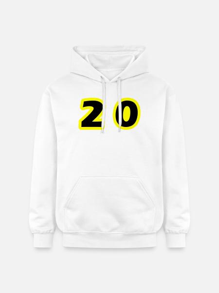 20 Symbole numérique - Sweat à capuche Softstyle® Gildan Unisexe - blanc