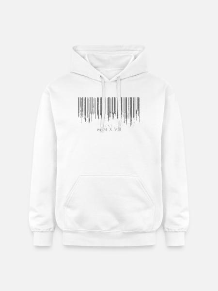Barcode Tropfen Gray Est. MMXVI - Gildan Unisex Softstyle® Midweight Hoodie - Weiß