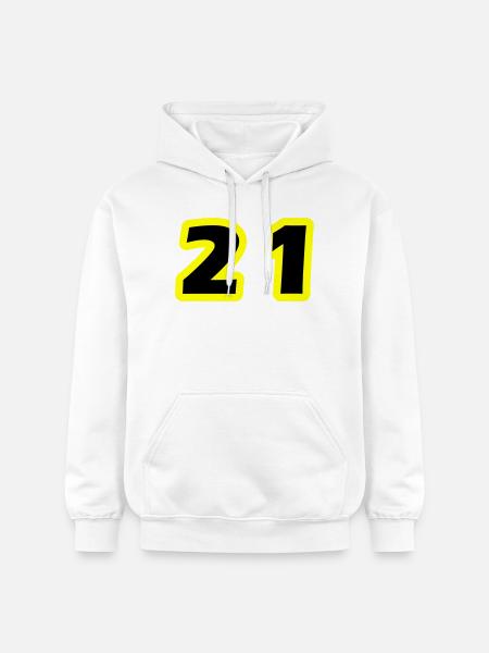 21 Number Symbol - Gildan Unisex Softstyle® Midweight Hoodie - white