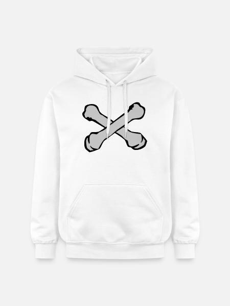Crossing Bones Silhouette - Gildan Unisex Softstyle® Midweight Hoodie - white