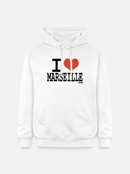 i love marseille - Gildan Unisex Softstyle® Midweight Hoodie - white