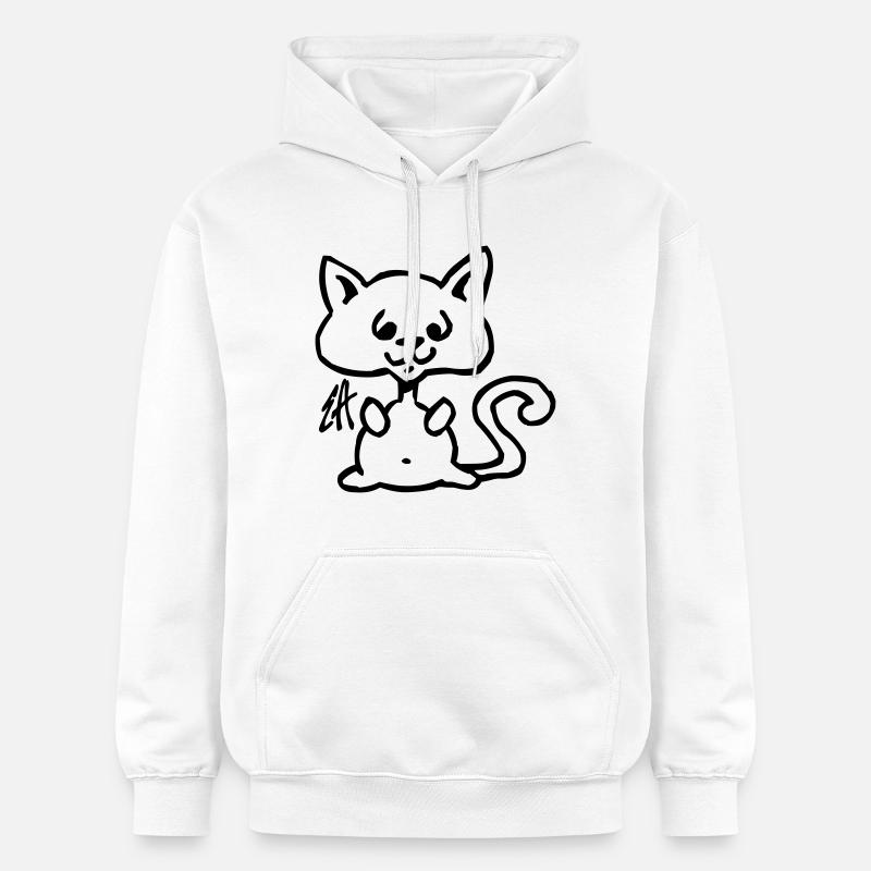 Chat - Sweat à capuche Softstyle® Gildan Unisexe - blanc