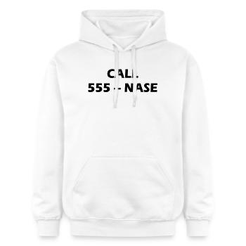 CALL 555 - NASE - Gildan Unisex Softstyle® Midweight Hoodie - Weiß - Vorne - Liana (172cm) & Jaron (178cm)