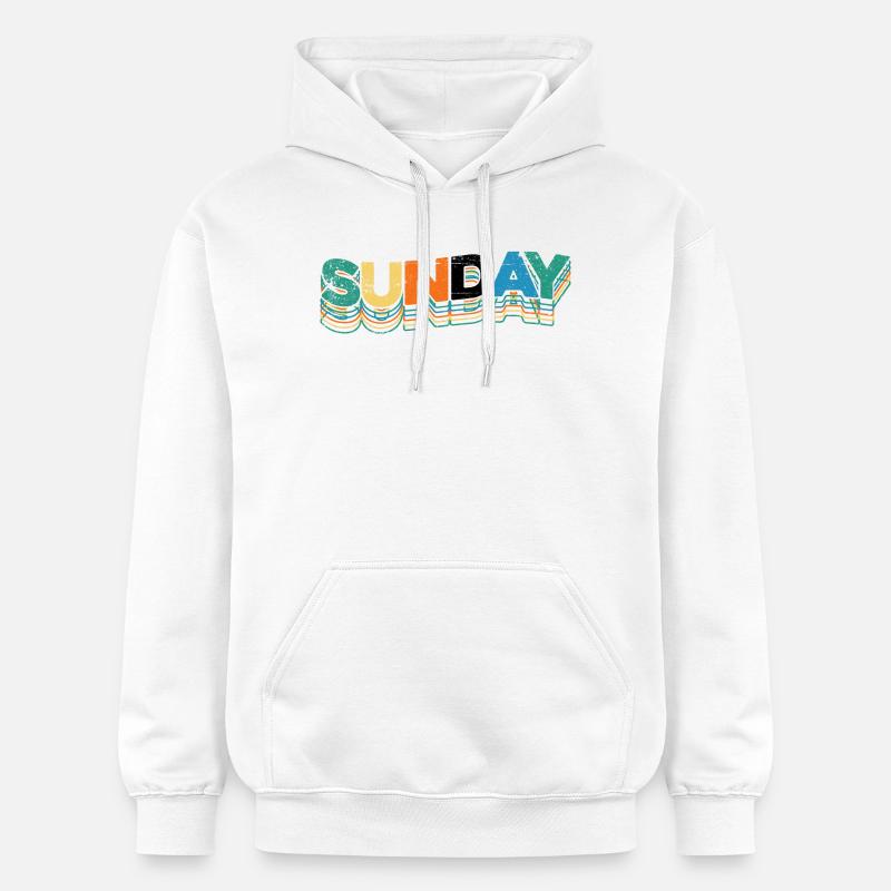 Dimanche - Sweat à capuche Softstyle® Gildan Unisexe - blanc