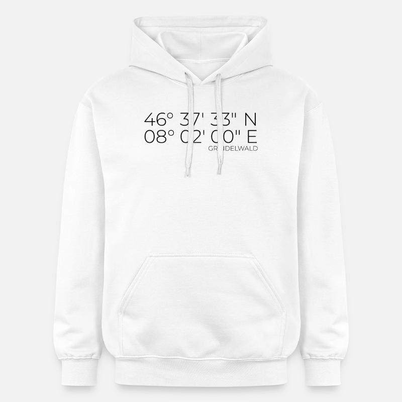 Coordonnées Grindelwald, Suisse - Sweat à capuche Softstyle® Gildan Unisexe - blanc