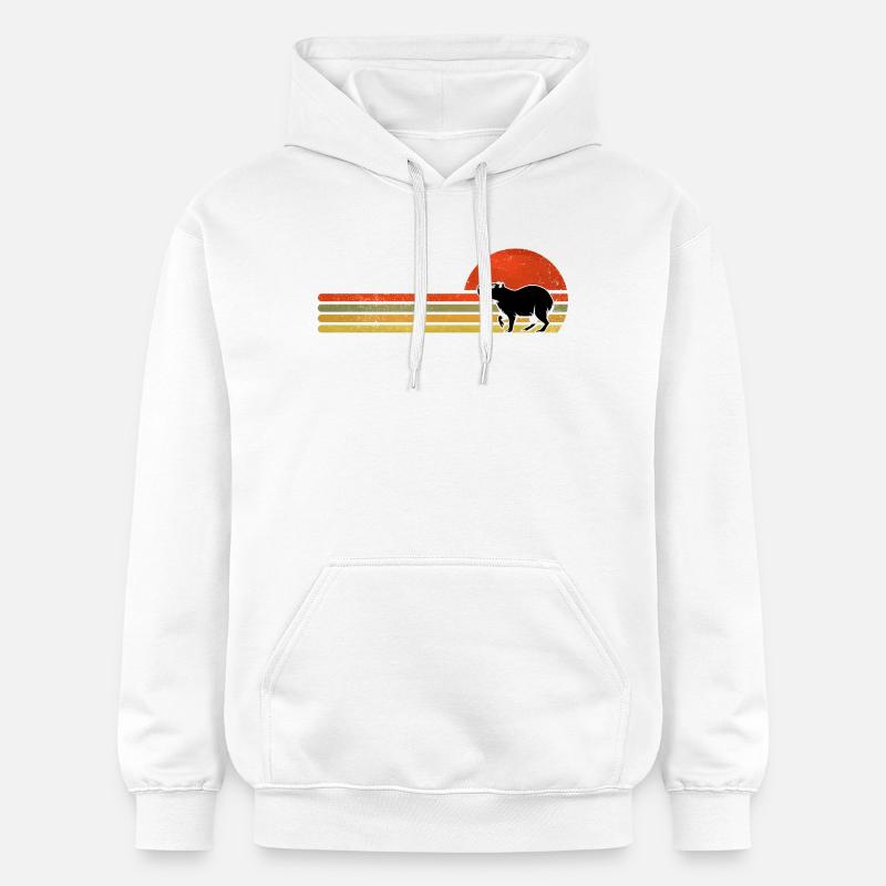 Silhouette rétro Capybara Sunset - Sweat à capuche Softstyle® Gildan Unisexe - blanc