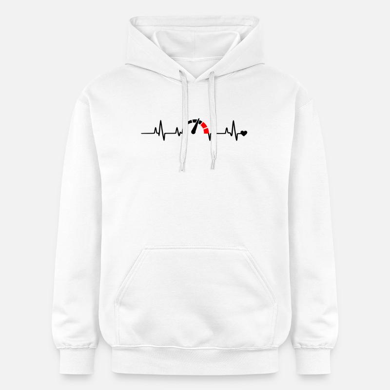 Roter Segmentbogen Logo Muster - Gildan Unisex Softstyle® Midweight Hoodie - Weiß