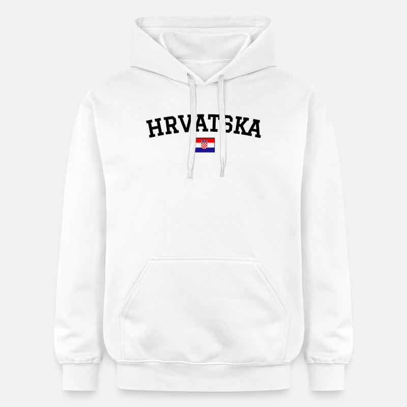 Drapeau Croatie Noir - Sweat à capuche Softstyle® Gildan Unisexe - blanc