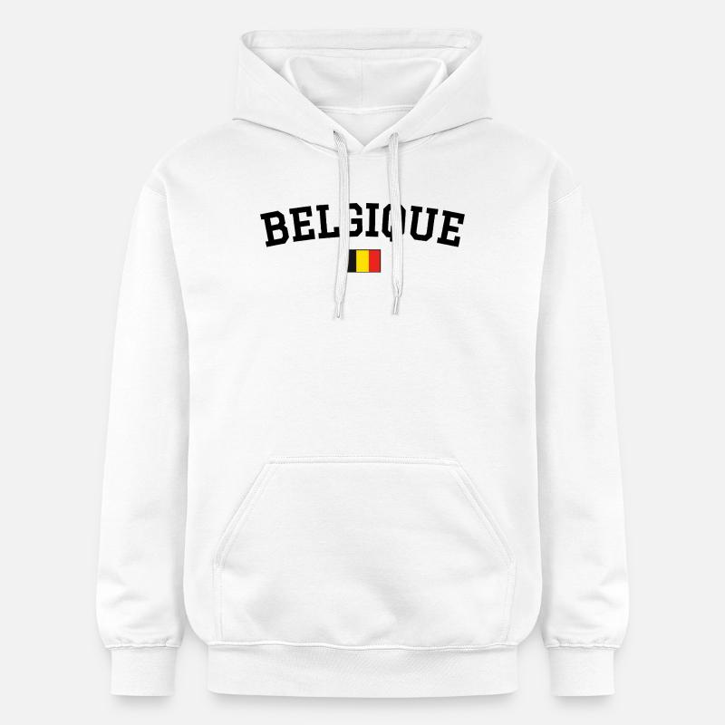 Drapeau Belge Noir - Sweat à capuche Softstyle® Gildan Unisexe - blanc