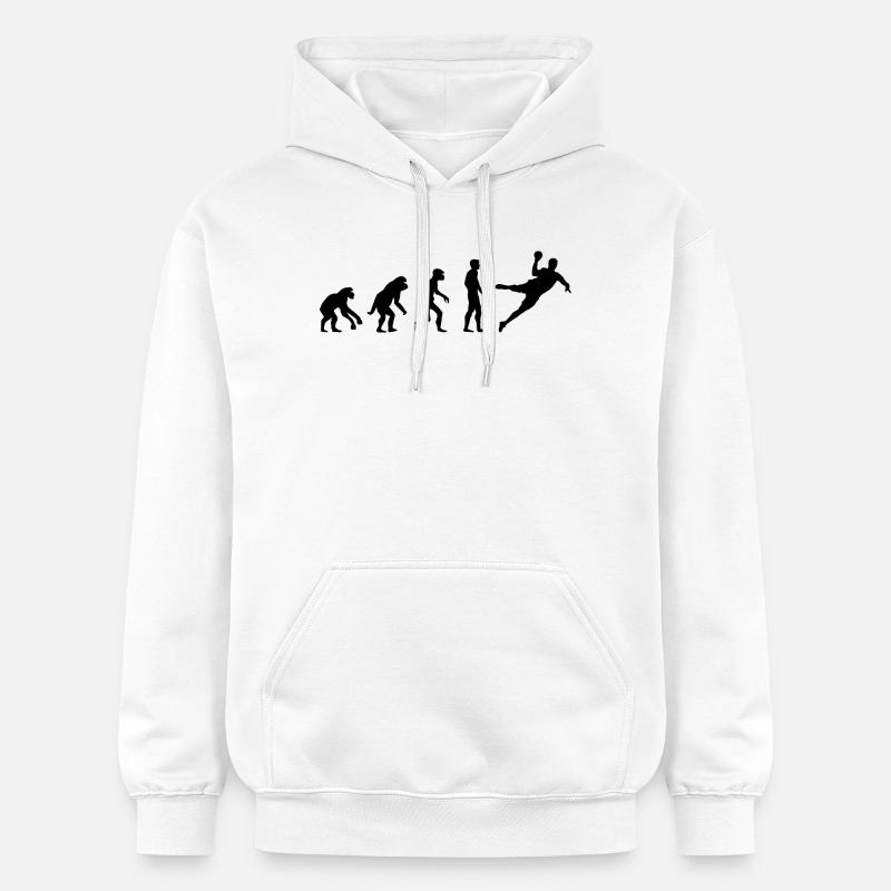 Evolution Handball lustig Design Mannschaft icon - Gildan Unisex Softstyle® Midweight Hoodie - Weiß