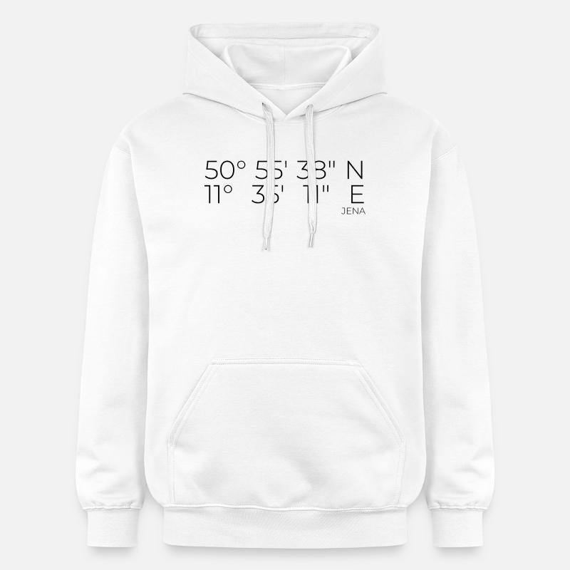 Coordonnées Iéna, Thuringe - Sweat à capuche Softstyle® Gildan Unisexe - blanc