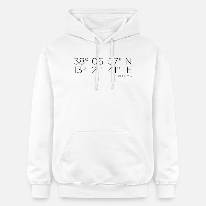 Coordonnées : Palerme, Italie - Sweat à capuche Softstyle® Gildan Unisexe - blanc