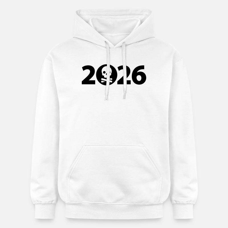 Pirate 2026, Crâne 2026, Halloween 2026 - Sweat à capuche Softstyle® Gildan Unisexe - blanc