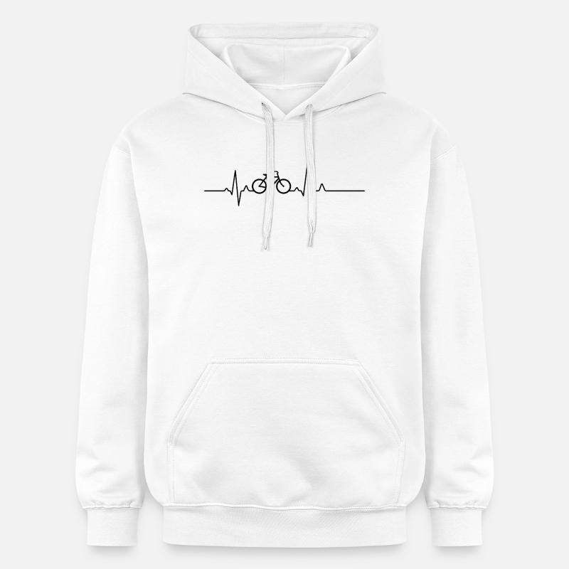 Cyclisme cardiaque – Amour du vélo ECG - Sweat à capuche Softstyle® Gildan Unisexe - blanc