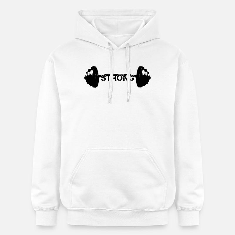 Hantel Strong Gewichte Gym - Gildan Unisex Softstyle® Midweight Hoodie - Weiß