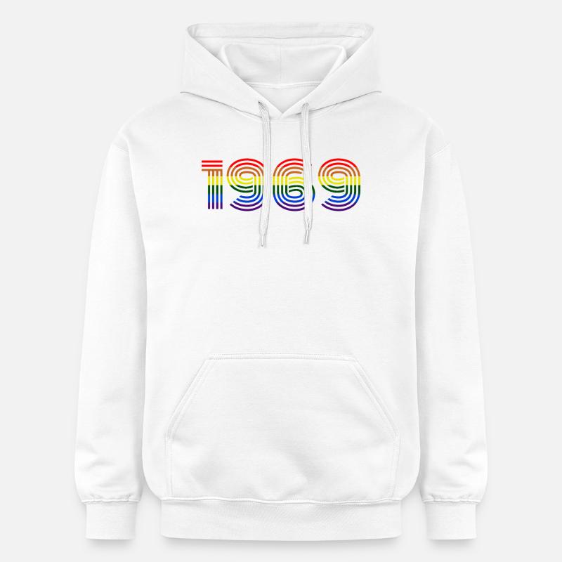 Arc-en-ciel 1969 - Sweat à capuche Softstyle® Gildan Unisexe - blanc