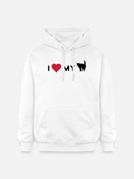 i love my cat - Gildan Unisex Softstyle® Midweight Hoodie - white