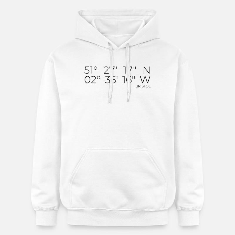Coordonnées : Bristol, Angleterre - Sweat à capuche Softstyle® Gildan Unisexe - blanc