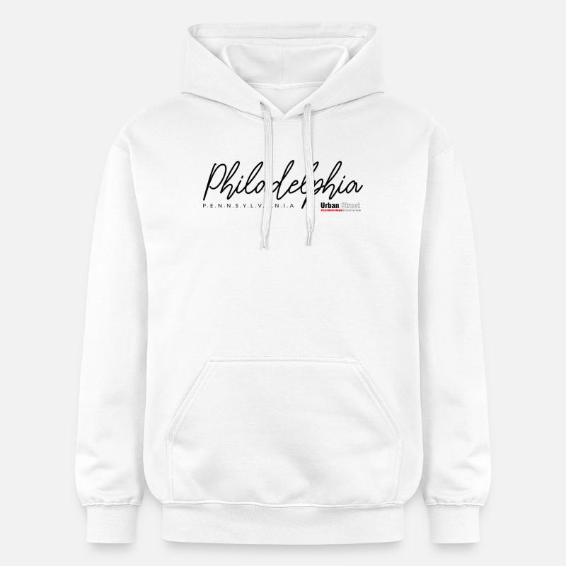 Papillon d’hiver aux nuances givrées - Sweat à capuche Softstyle® Gildan Unisexe - blanc
