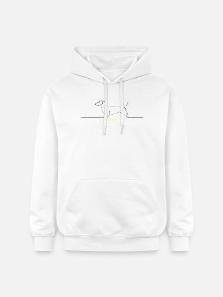 Dachshund Stur Line Art Saying - Gildan Unisex Softstyle® Midweight Hoodie - white