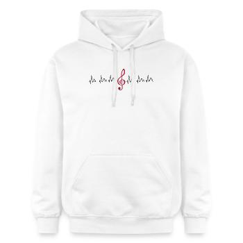 Glowing Treble Clef - Gildan Unisex Softstyle® Midweight Hoodie - white - Front - Liana (172cm) & Jaron (178cm)