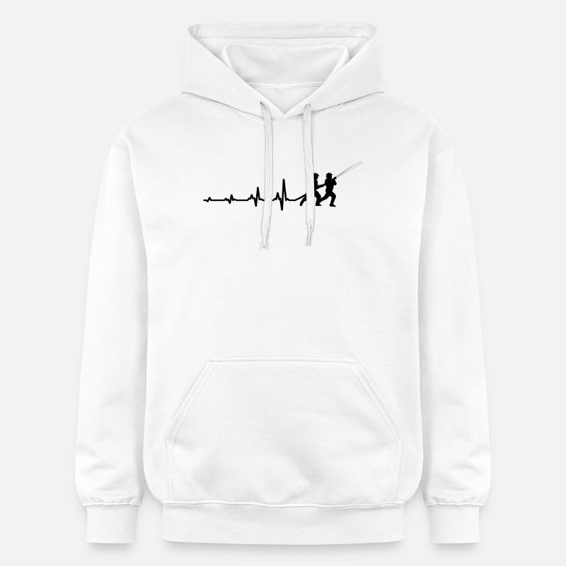 Pompier Heartbeat Gift Pulse - Sweat à capuche Softstyle® Gildan Unisexe - blanc