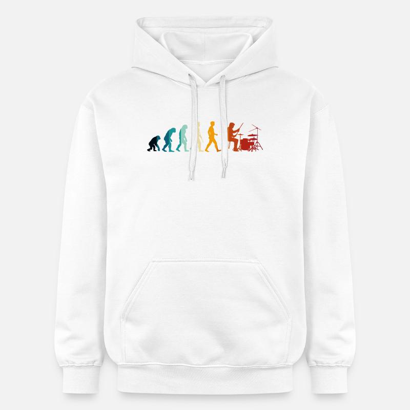 Évolution de la batterie - Sweat à capuche Softstyle® Gildan Unisexe - blanc