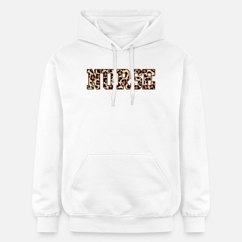 Infirmière léopard  - Sweat à capuche Softstyle® Gildan Unisexe - blanc