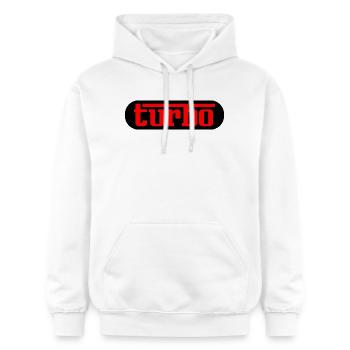 Turbo - Red & Black Turbo-Charger - Gildan Unisex Softstyle® Midweight Hoodie - white - Front - Liana (172cm) & Jaron (178cm)