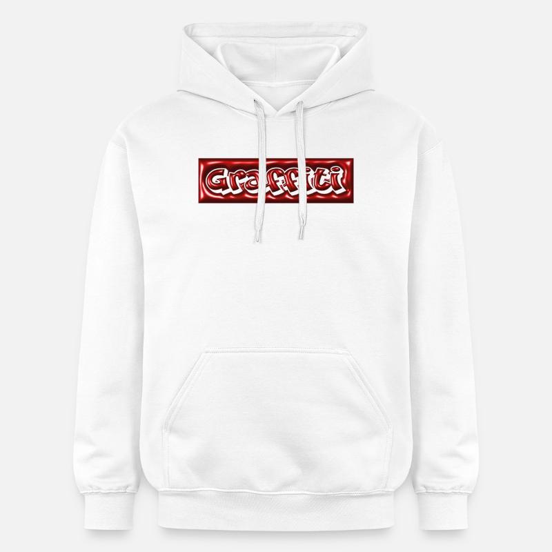 Bulle de graffiti 3D - Sweat à capuche Softstyle® Gildan Unisexe - blanc