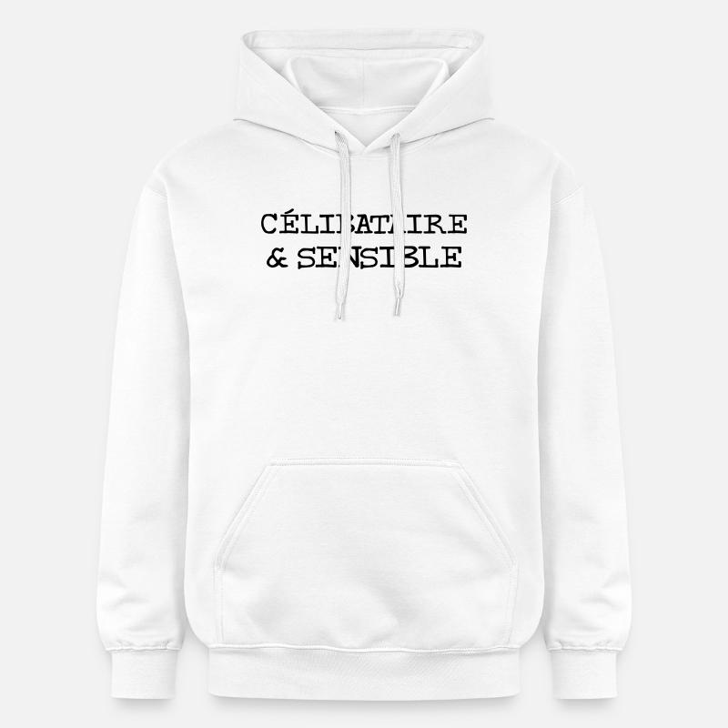 Célibataire & Sensible - Sweat à capuche Softstyle® Gildan Unisexe - blanc