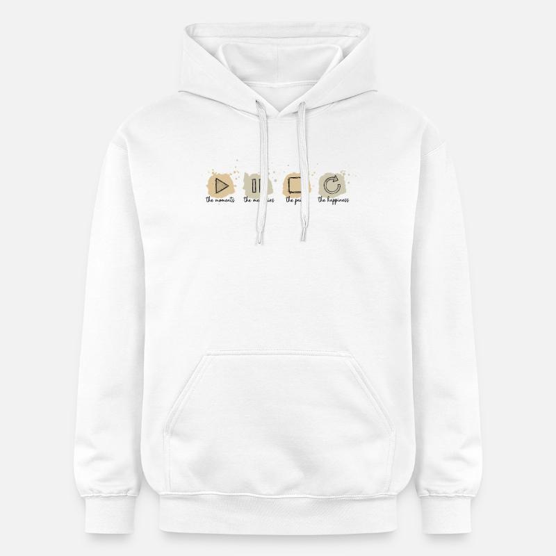 Pleine conscience, moments, souvenirs, bonheur - Sweat à capuche Softstyle® Gildan Unisexe - blanc