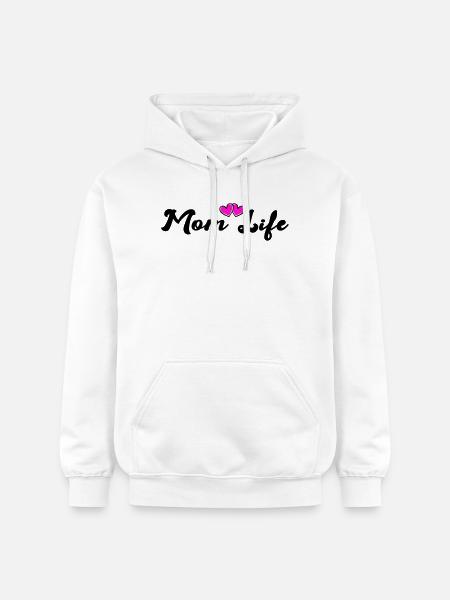 mom_life_heart - Sweat à capuche Softstyle® Gildan Unisexe - blanc