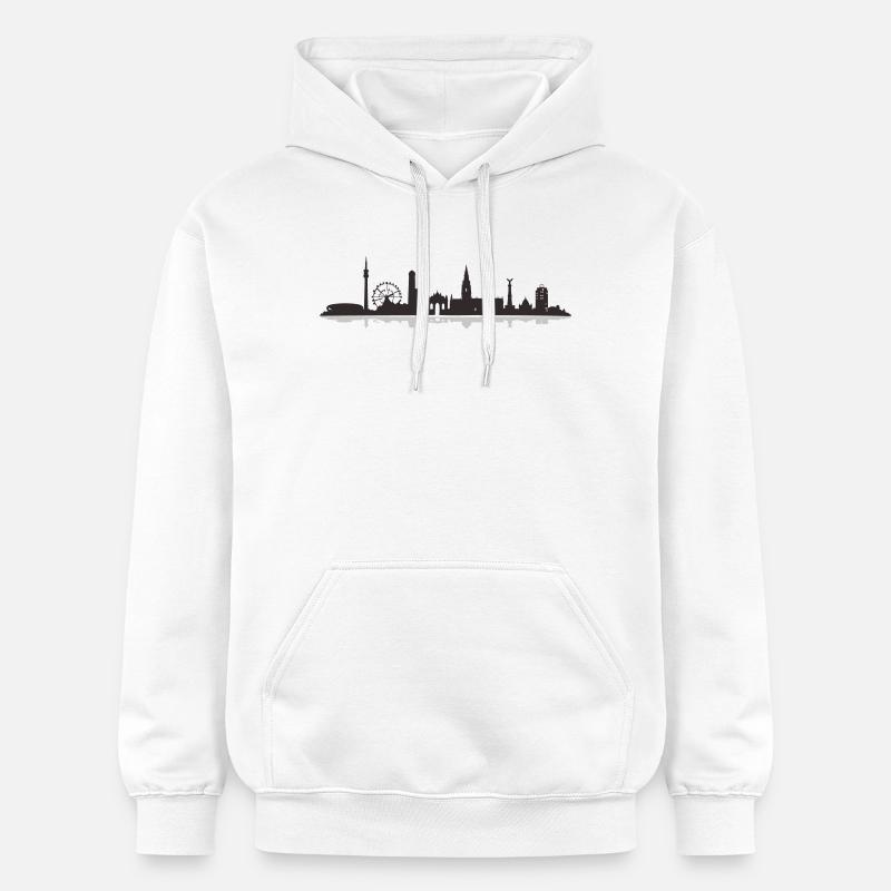 Silhouette de la ville de Munich - Sweat à capuche Softstyle® Gildan Unisexe - blanc