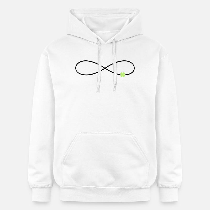 Unendlichkeitszeichen Glück Kleeblatt  - Gildan Unisex Softstyle® Midweight Hoodie - Weiß