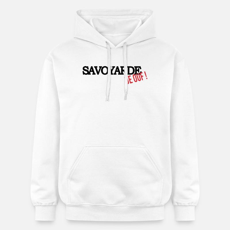 Savoyarde de ouf (noir) - Sweat à capuche Softstyle® Gildan Unisexe - blanc